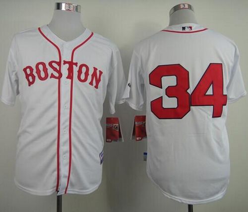 Red Sox #34 David Ortiz White Stitched MLB Jersey - Click Image to Close